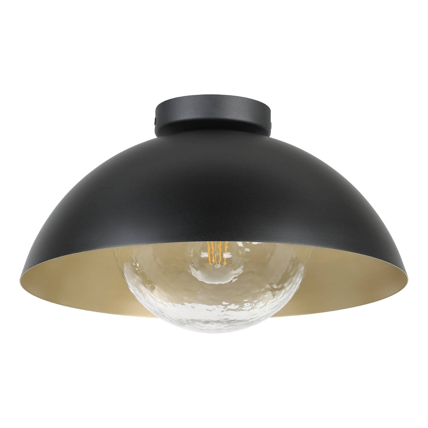 1 Light Celing Light W/ Black & Gold Finish Shade by Eglo