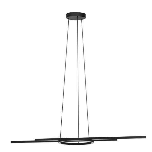 3 Light Led Pendant W/ Black Finish & White Diffusers by Eglo