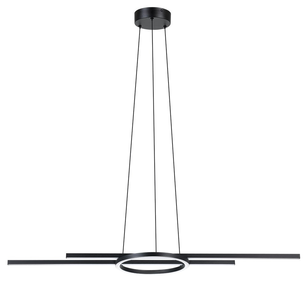 3 Light Led Pendant W/ Black Finish & White Diffusers