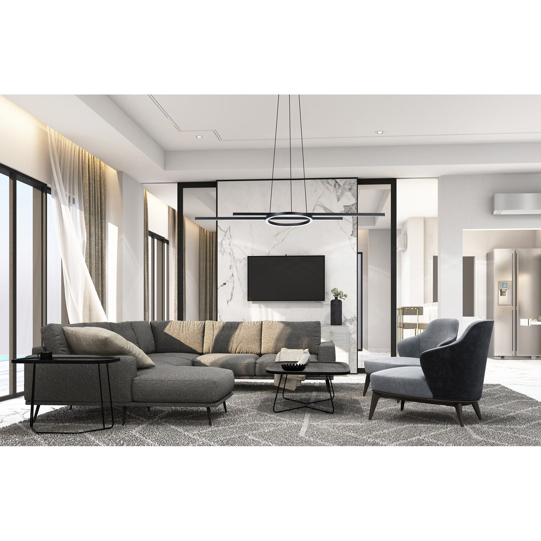 3 Light Led Pendant W/ Black Finish & White Diffusers