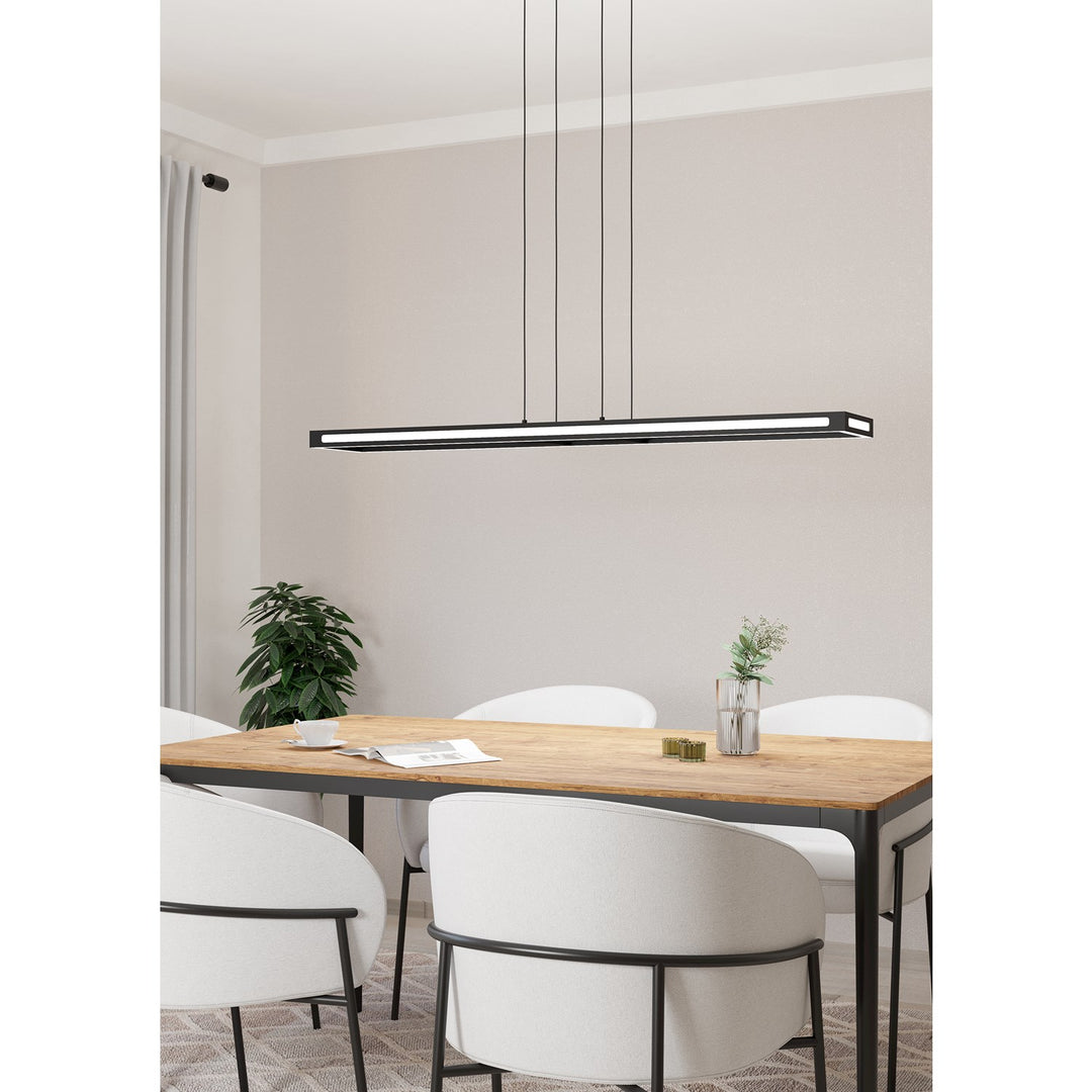 1 Light Integrated Led Pendant W/ Black Finish & White Diffuser