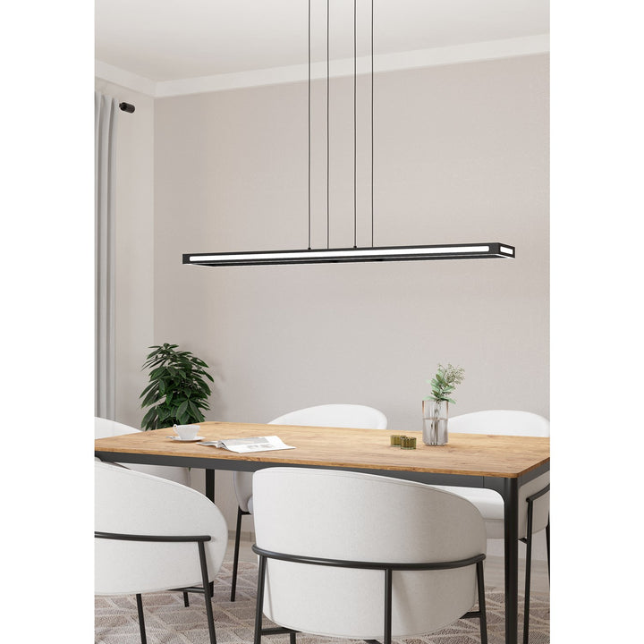 1 Light Integrated Led Pendant W/ Black Finish & White Diffuser
