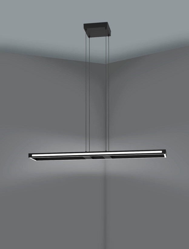 1 Light Integrated Led Pendant W/ Black Finish & White Diffuser