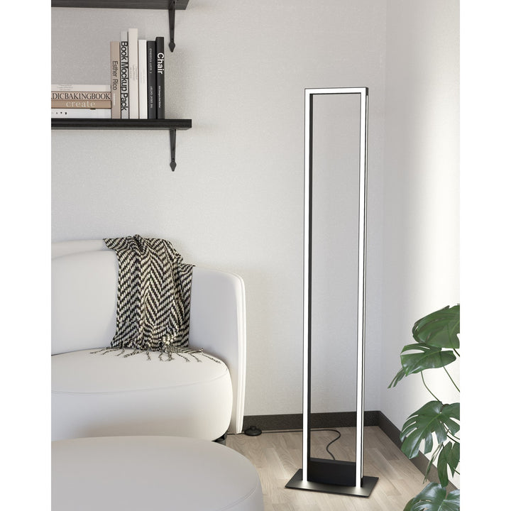 1 Light Integrated Led Floor Lamp W/ Black Finish & White Diffuser