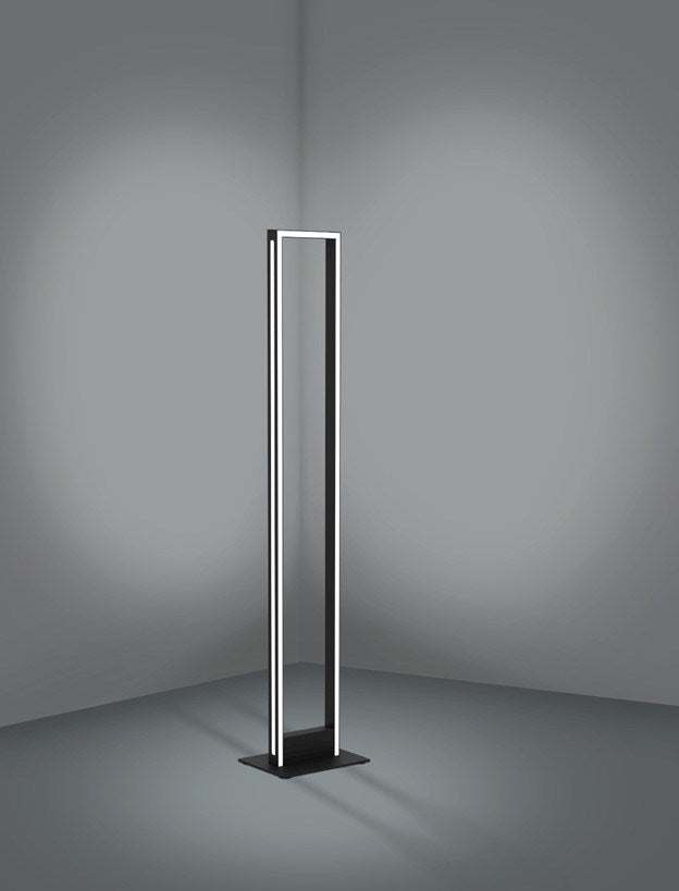 1 Light Integrated Led Floor Lamp W/ Black Finish & White Diffuser