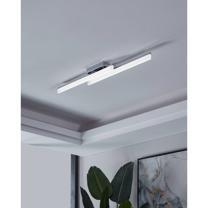 Integrated Led Ceiling Light With Chrome Finish & Satin Shade