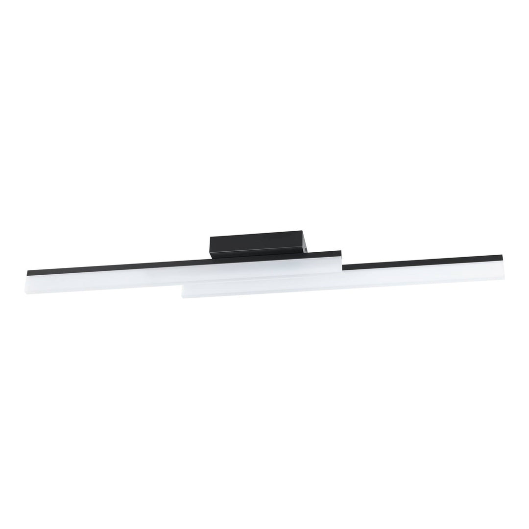 Integrated Led Ceiling Light With Black Finish & Satin Shade by Eglo