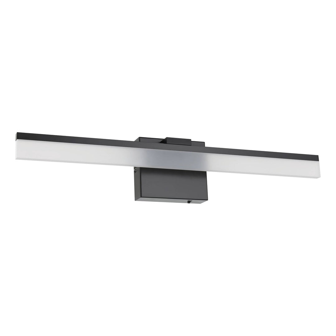Integrated Led Bath/Vanity Light With Black Finish & Satin Shade by Eglo