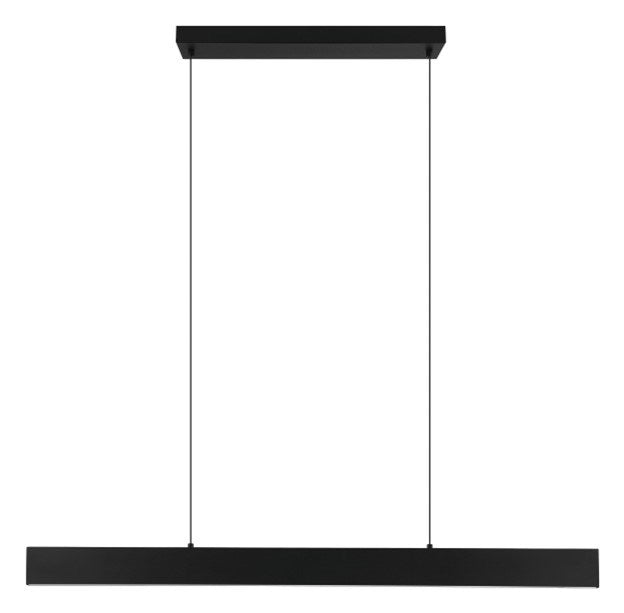 1 Light Integrated Led Linear Pendant Black Finish & White Diffuser by Eglo