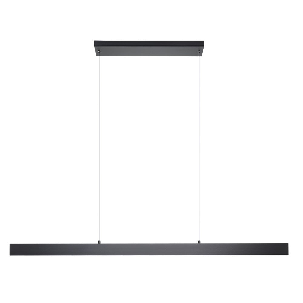 1 Light Integrated Led Linear Pendant Black Finish & White Diffuser