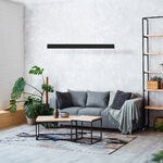 1 Light Integrated Led Linear Pendant Black Finish & White Diffuser