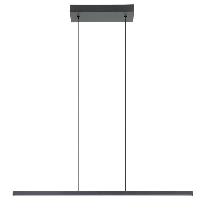 1 Light Integrated Led Linear Pendant W/ Black Finish & White Diffuser