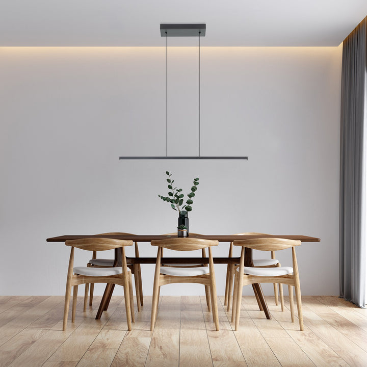 1 Light Integrated Led Linear Pendant W/ Black Finish & White Diffuser