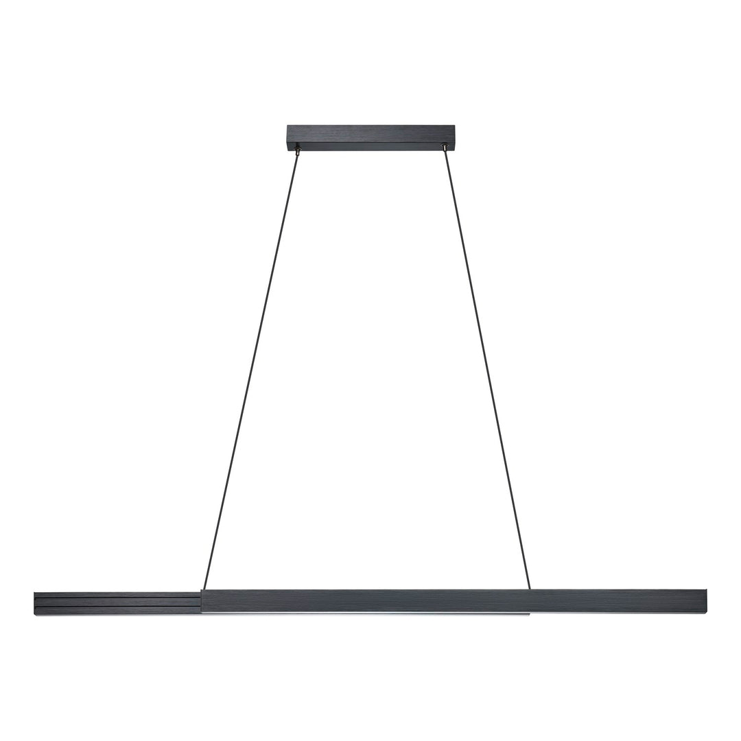 2 Light Led Linear Pendant W/ Brushed Black Aluminumfinish & Black Shade by Eglo