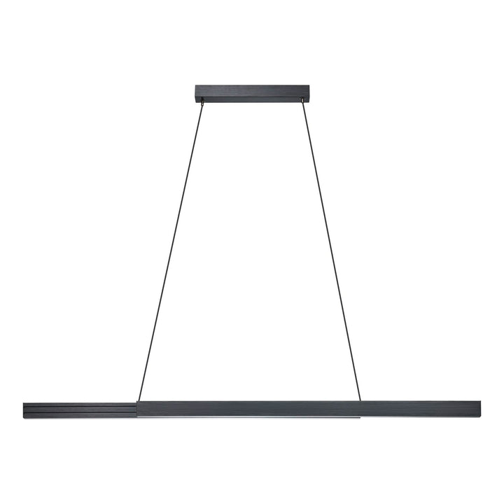 2 Light Led Linear Pendant W/ Brushed Black Aluminumfinish & Black Shade by Eglo