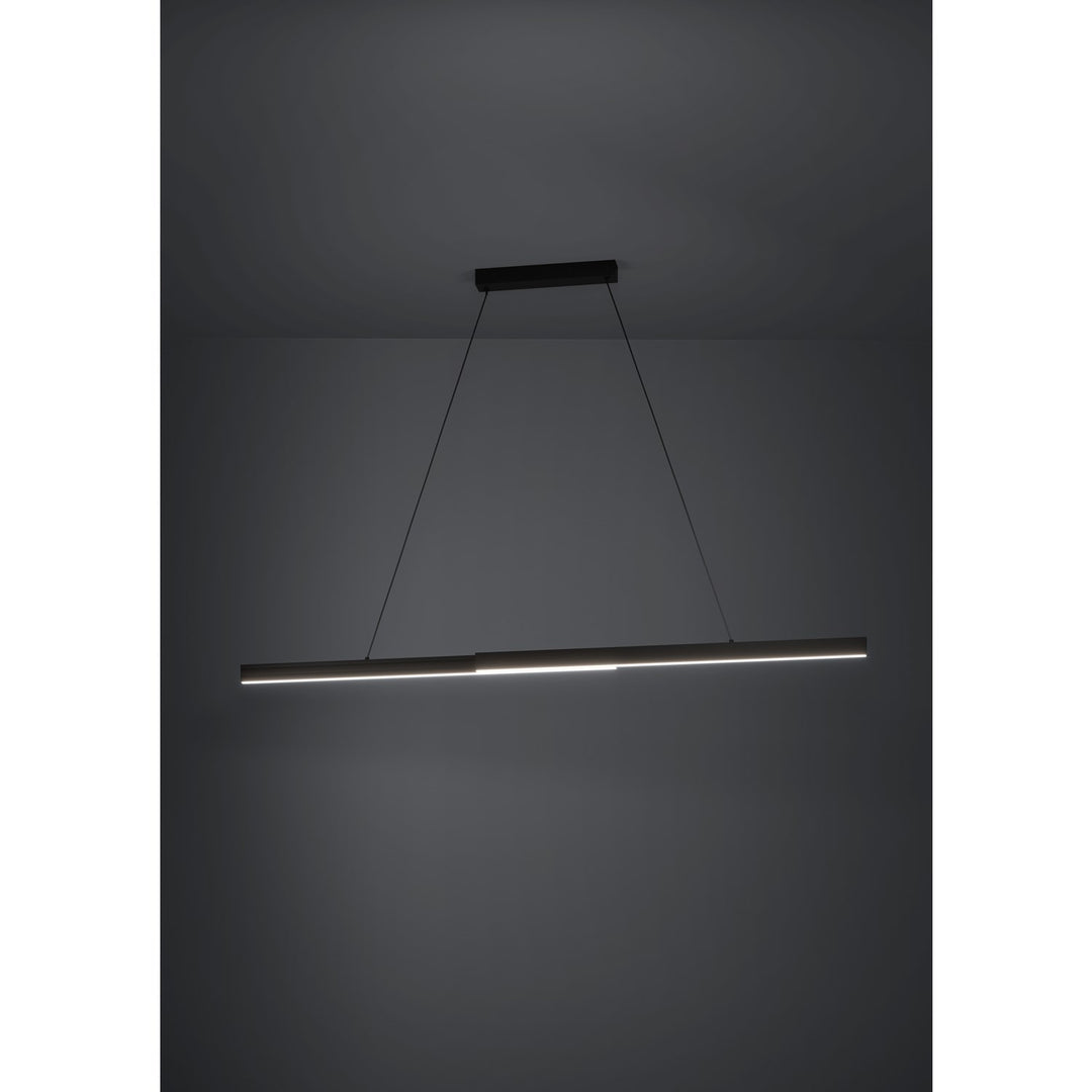 2 Light Led Linear Pendant W/ Brushed Black Aluminumfinish & Black Shade