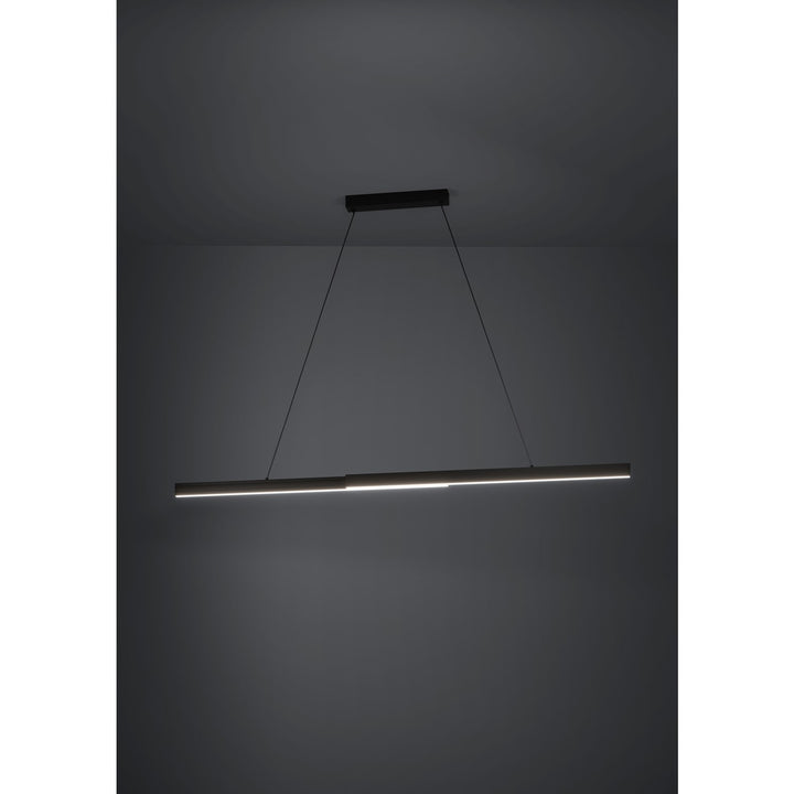 2 Light Led Linear Pendant W/ Brushed Black Aluminumfinish & Black Shade