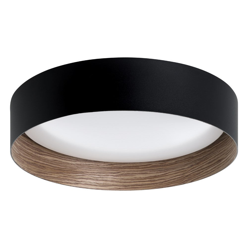1 Light Led Ceiling Light W/ Black & Sandlewood Venner Finish & White Diffuser by Eglo