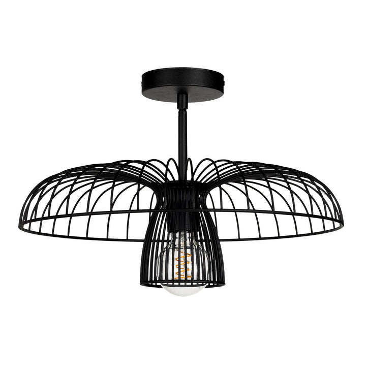 1 Light Dual Mount Ceiling Or Pendant Light W/ Black Finish