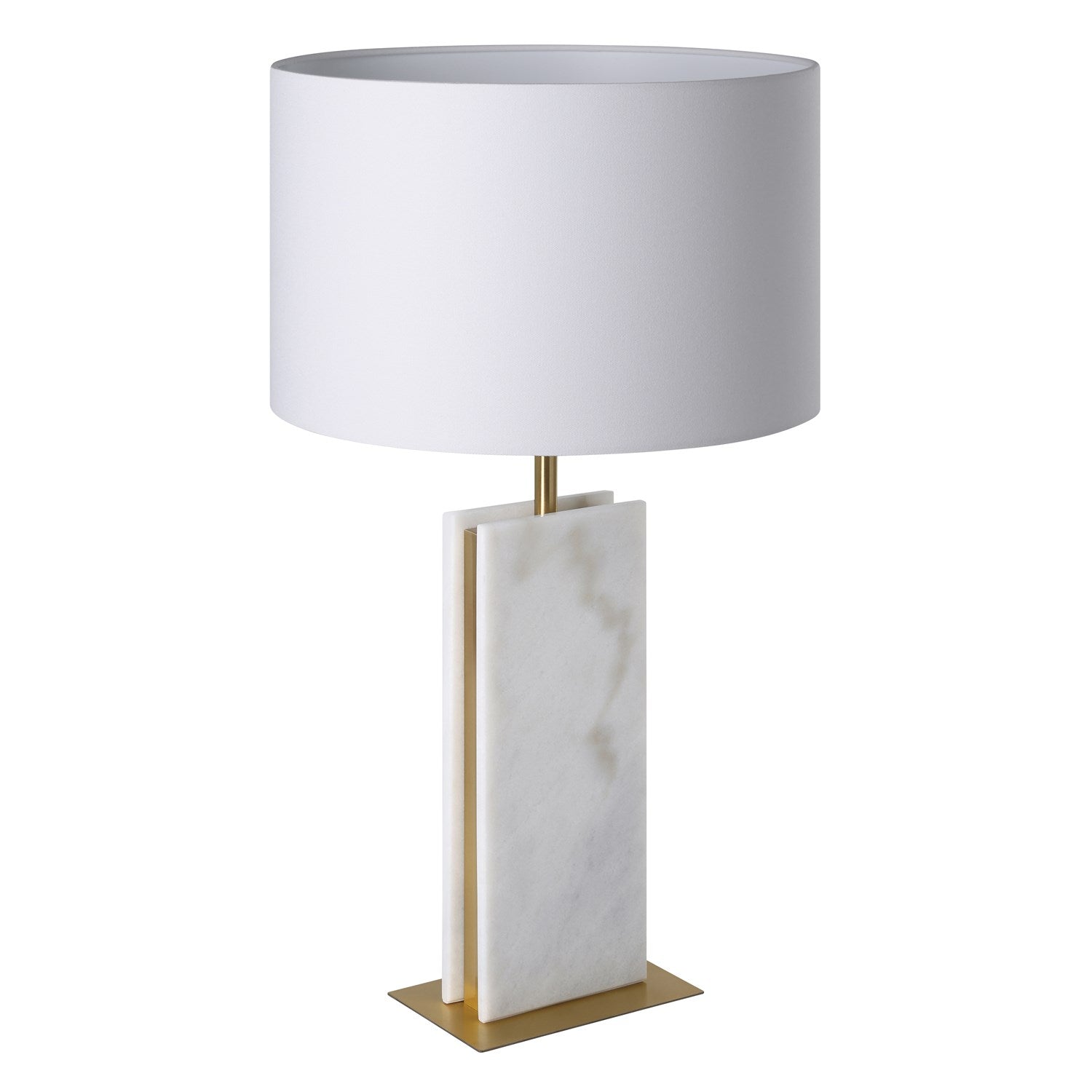 1 Light Table Lamp W/ Stone Marble Base And White Shade by Eglo