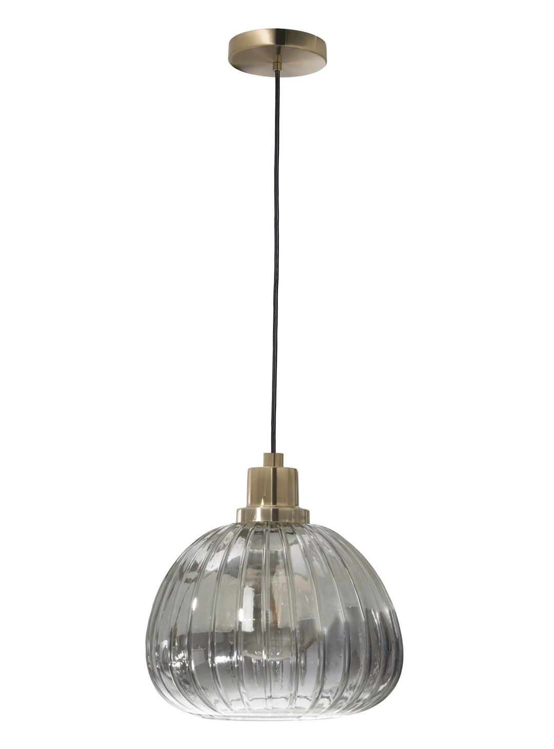 1 Light Pendant W/ Brushed Gold Finish & Metalic Smoked Glass Shade by Eglo