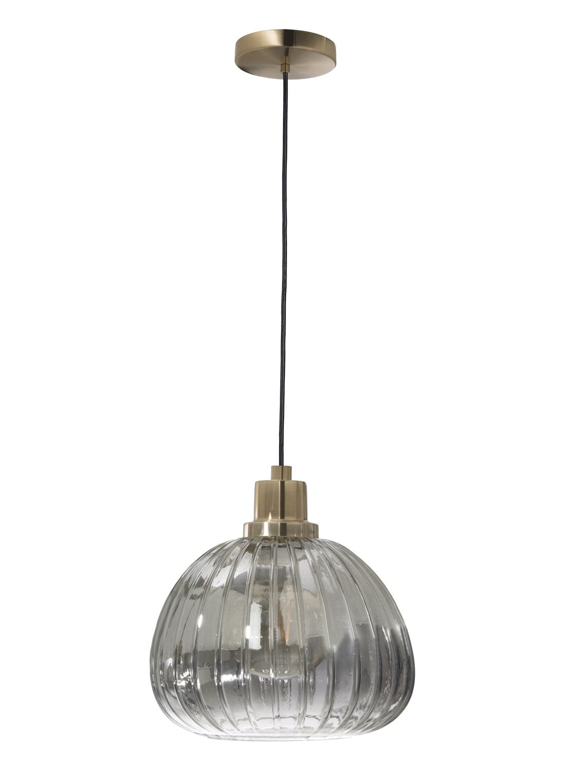 1 Light Pendant W/ Brushed Gold Finish & Metalic Smoked Glass Shade by Eglo