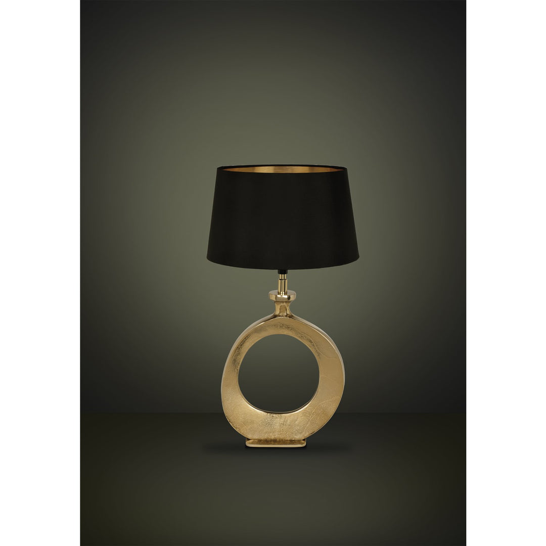 1 Light Table Lamp W/ Gold Finish & Black Textile Exterior