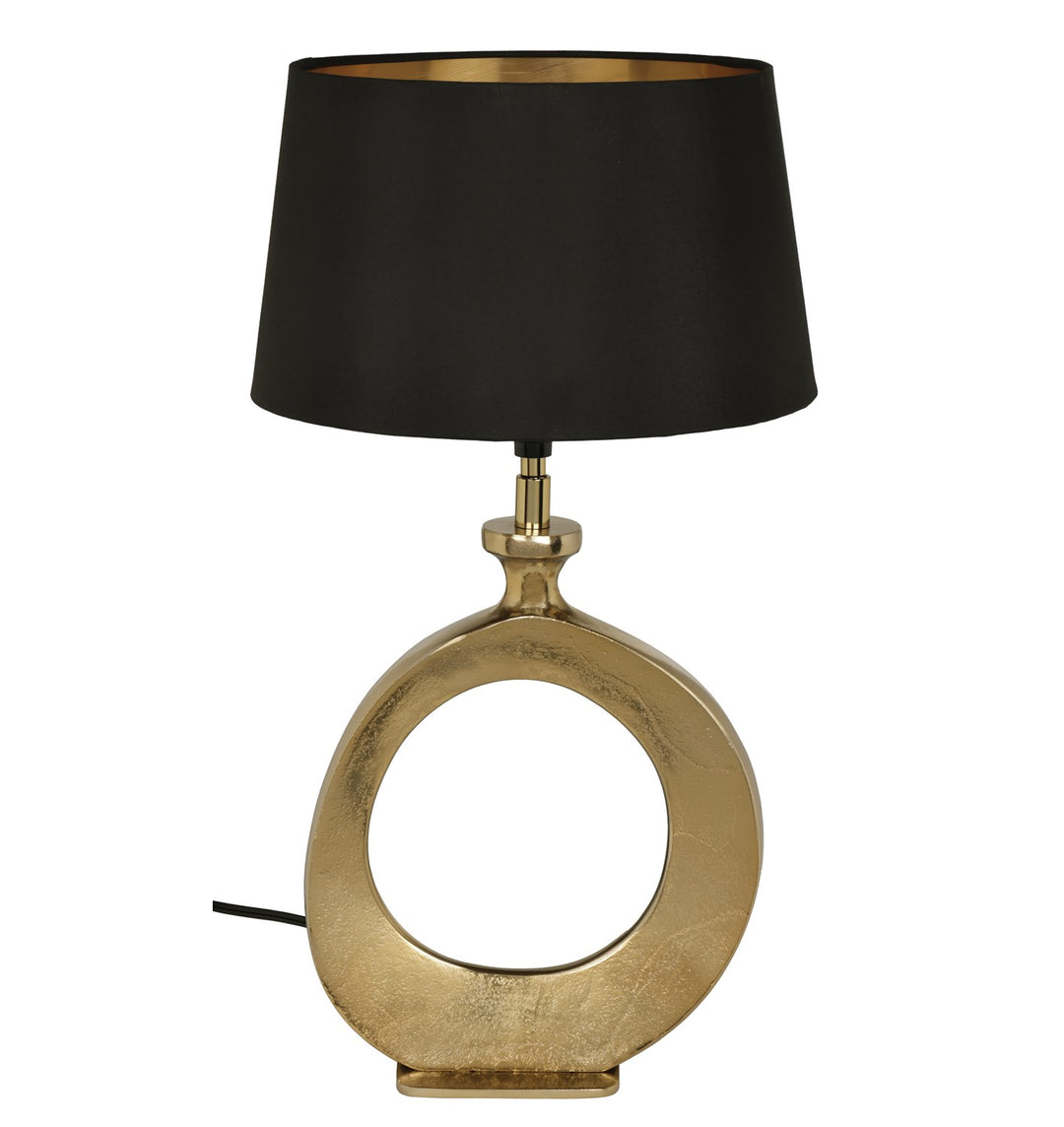 1 Light Table Lamp W/ Gold Finish & Black Textile Exterior
