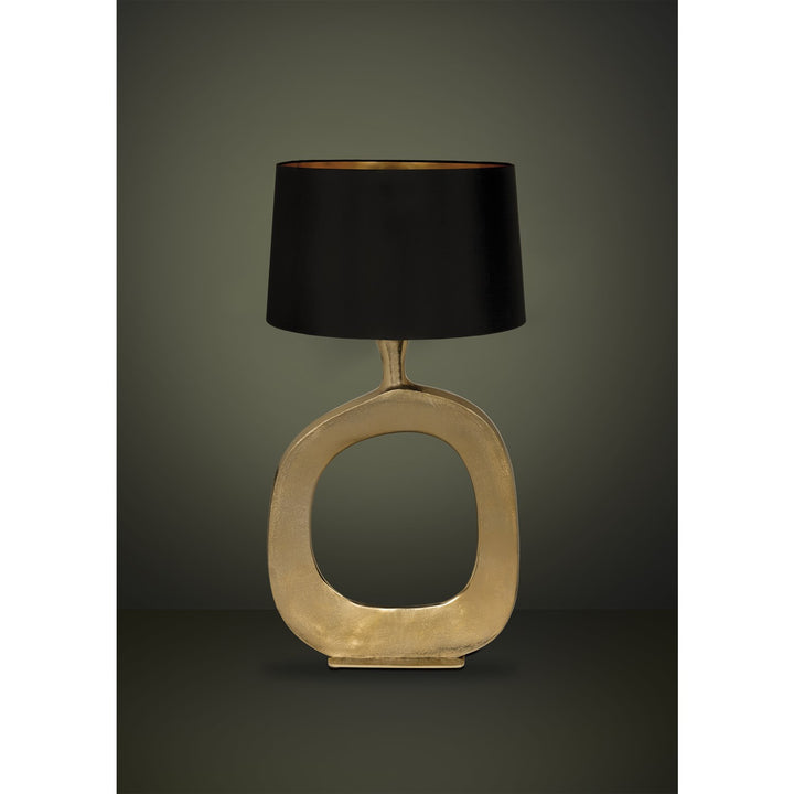 1 Light Table Lamp W/ Gold Finish & Black Textile Exterior