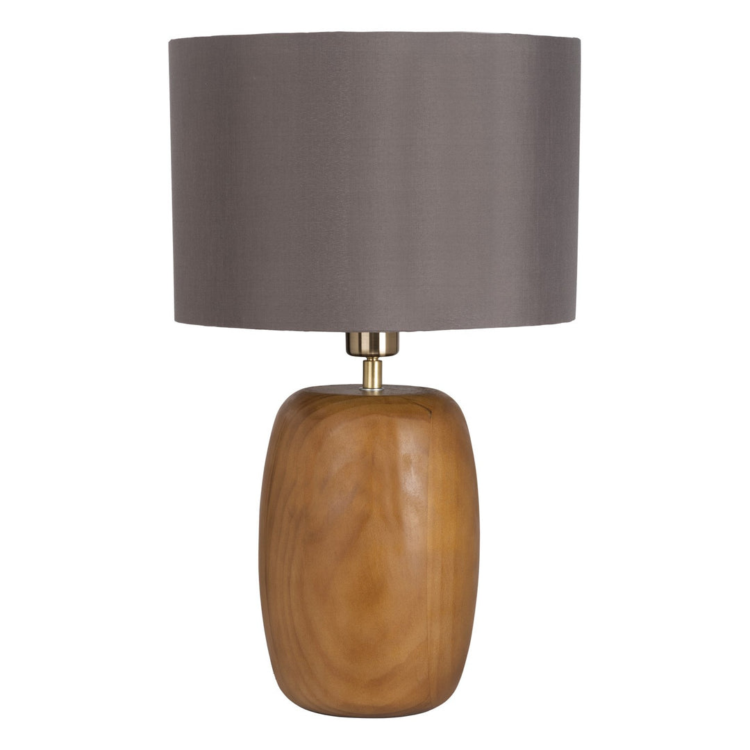 1 Light Table Lamp W/ Pinewood & Nutwood Optic Base & Capuccino by Eglo