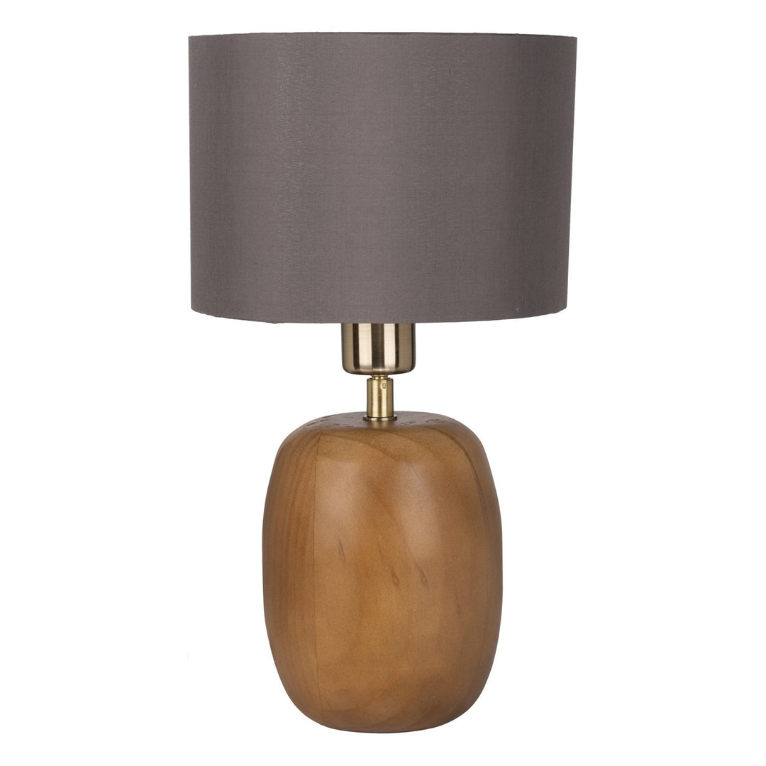 1 Light Table Lamp W/ Pinewood & Nutwood Optic Base by Eglo