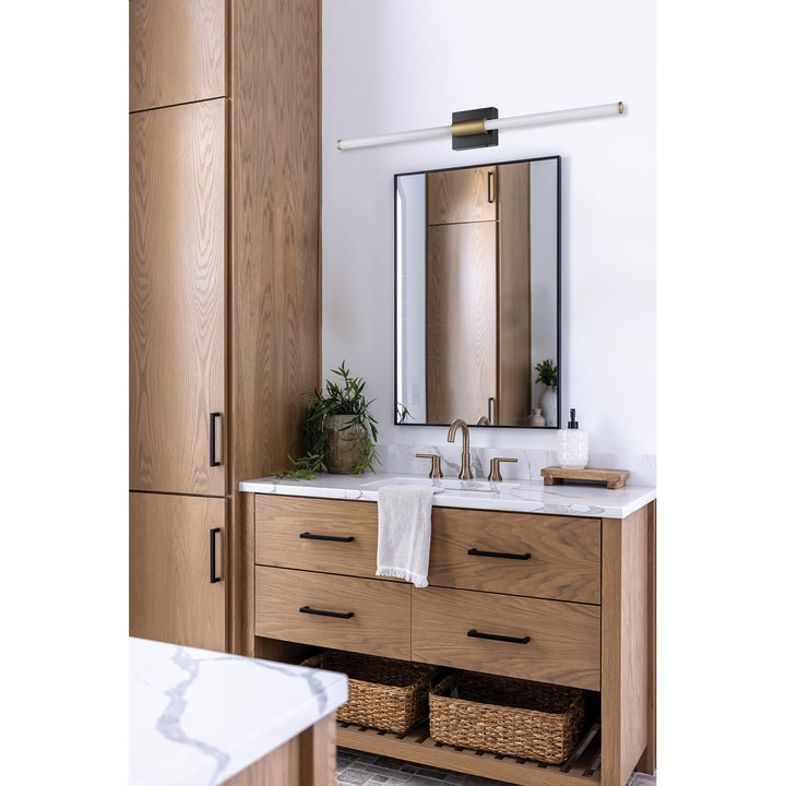 1 Light Led Bath/Vanity Light W/ Matte Black & Brushed Nickel Finish