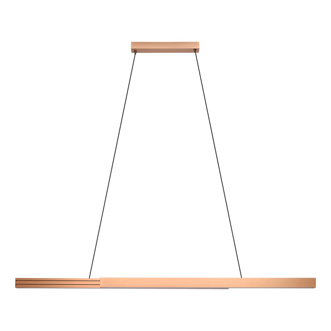 2 Light Led Linear Pendant W/ Bronze Finish & King Brown Shade by Eglo