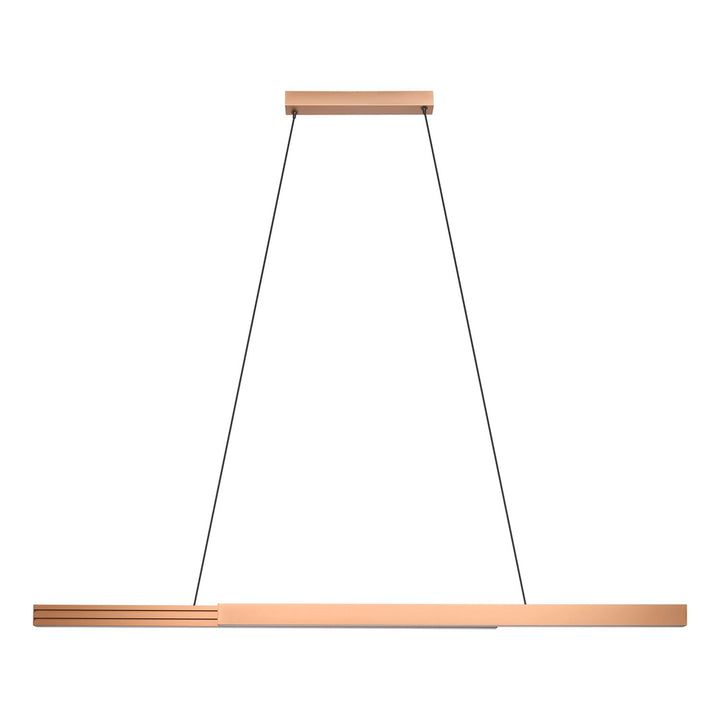 2 Light Led Linear Pendant W/ Bronze Finish & King Brown Shade by Eglo