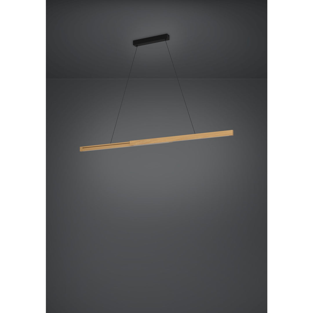 2 Light Led Linear Pendant W/ Bronze Finish & King Brown Shade