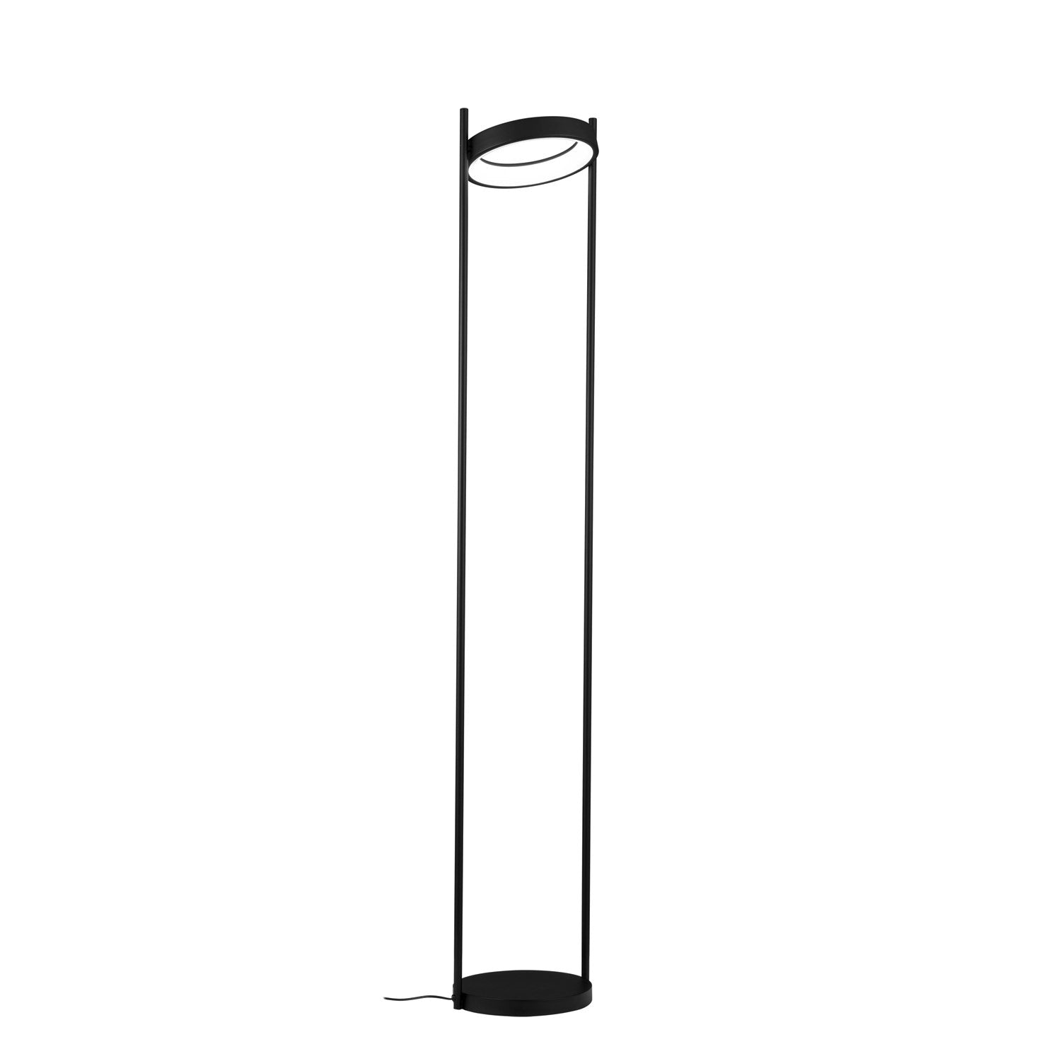 1 Light Led Floor Lamp W/ Black Finish & Ring Shaped Lamp Head by Eglo
