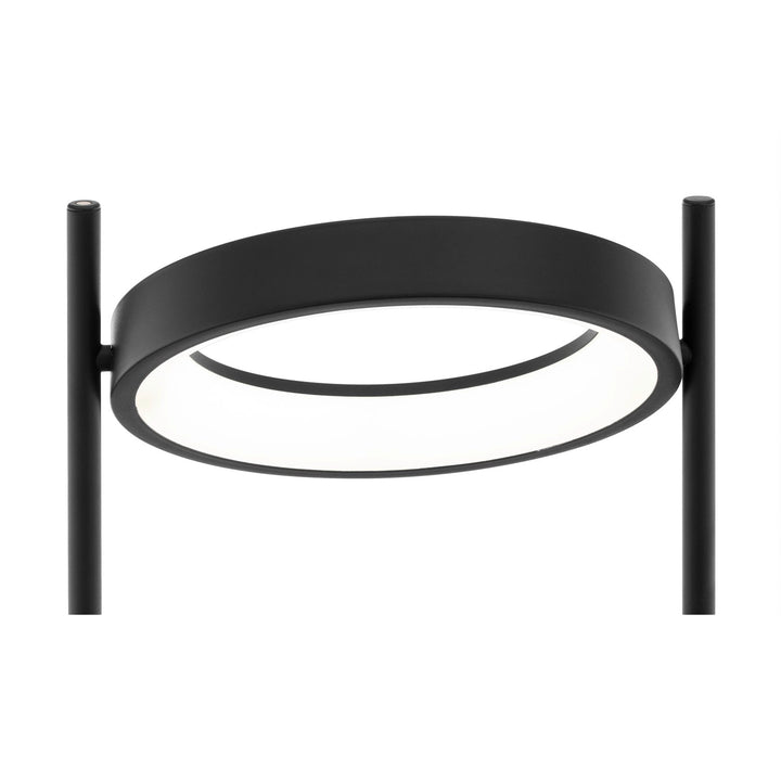 1 Light Led Floor Lamp W/ Black Finish & Ring Shaped Lamp Head
