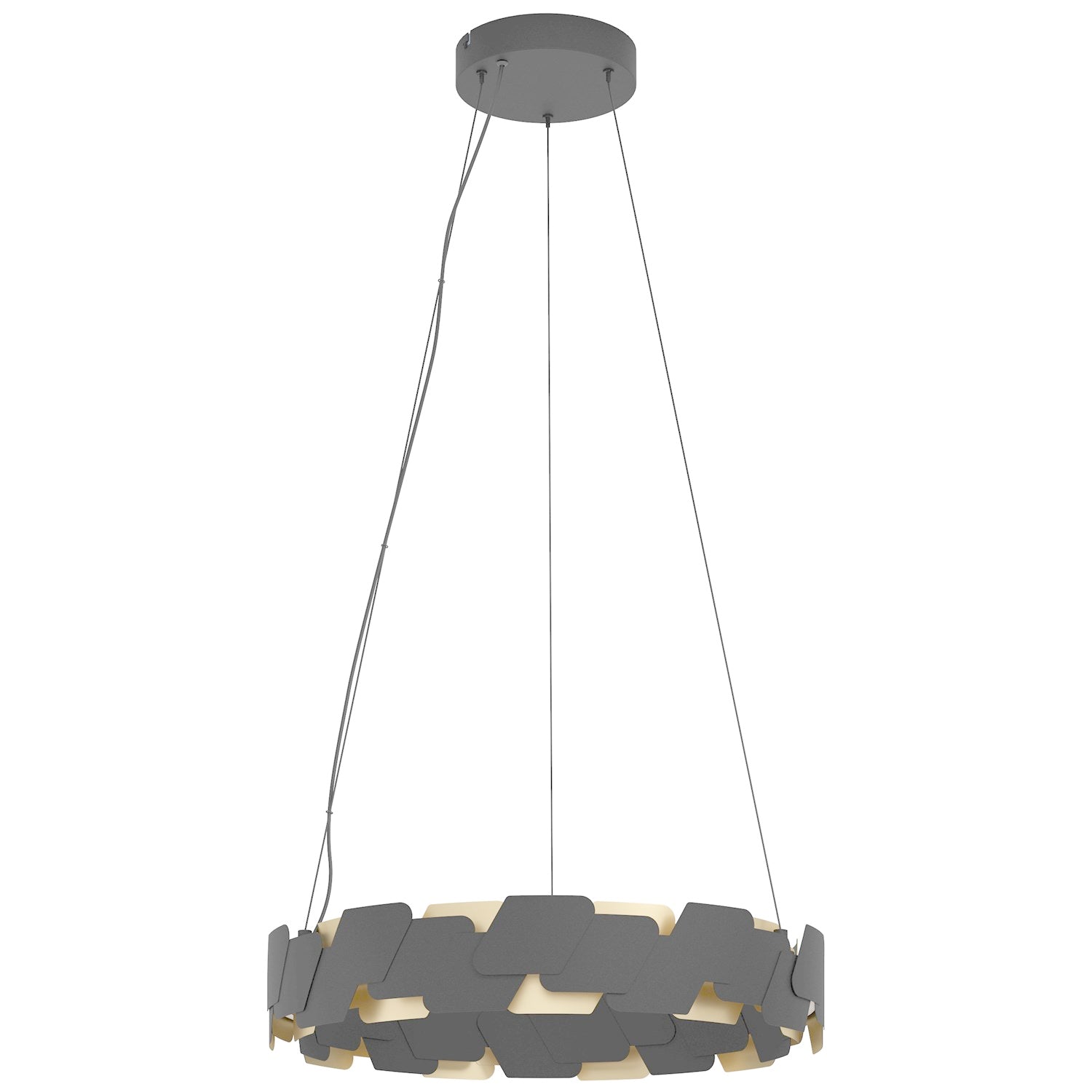 Led Pendant W/ Black Finish & Black & Gold Metal Shade by Eglo