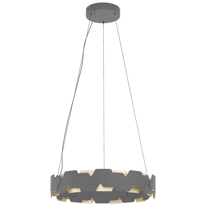 Led Pendant W/ Black Finish & Black & Gold Metal Shade by Eglo