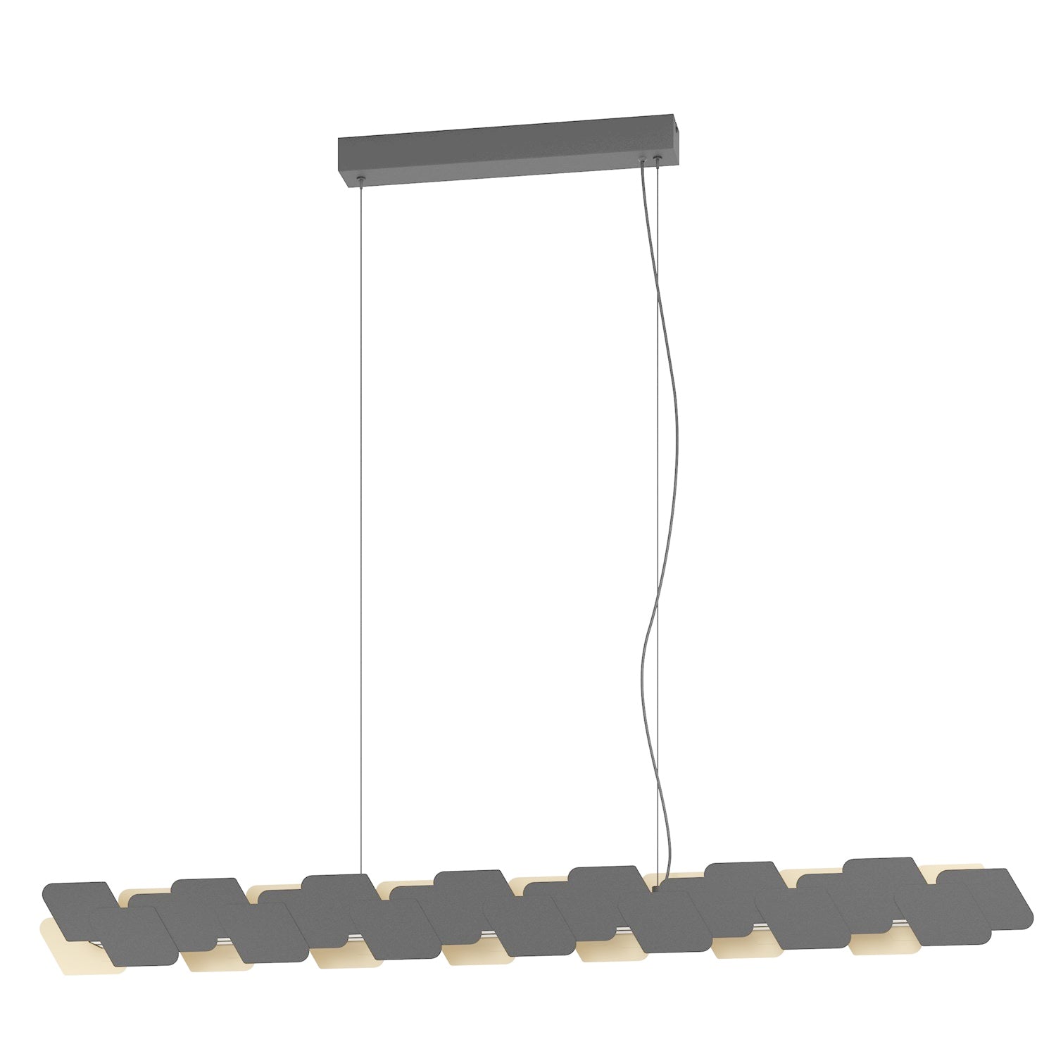 Led Linear Pendant W/ Black Finish & Black & Gold Metal Shade by Eglo