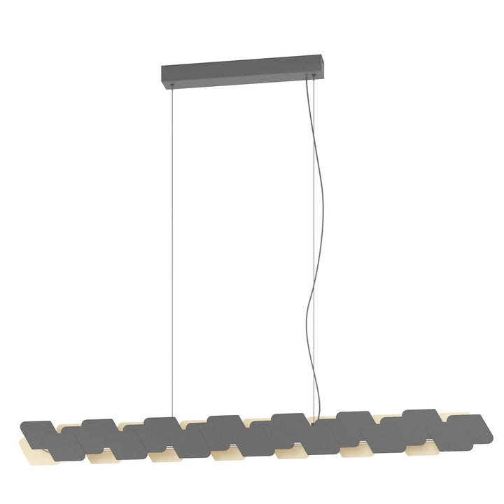 Led Linear Pendant W/ Black Finish & Black & Gold Metal Shade by Eglo
