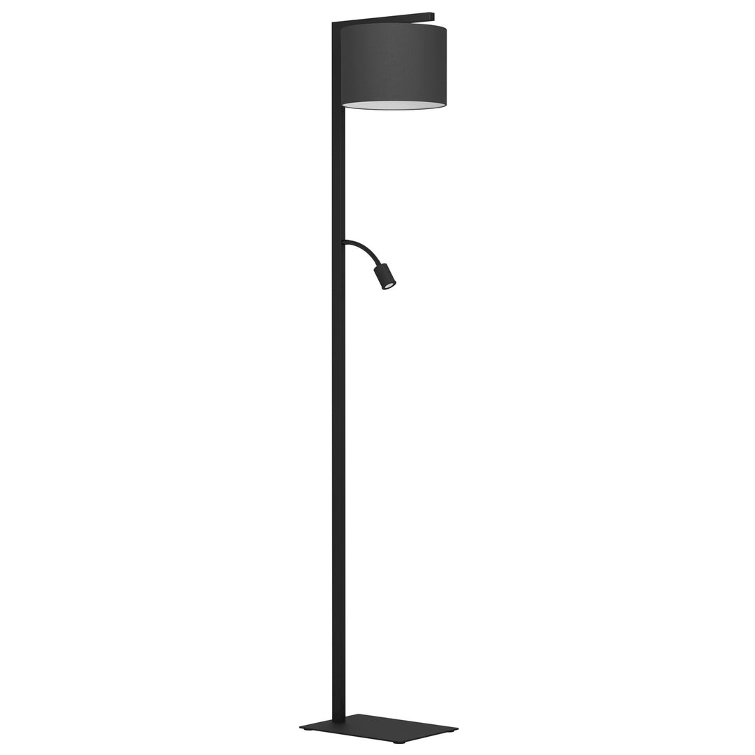 1 Light Floor Lamp W/ Black Finish W/ Black Fabric Shade by Eglo