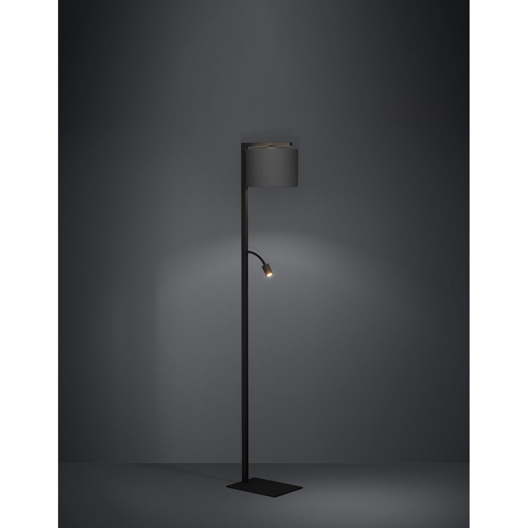 1 Light Floor Lamp W/ Black Finish W/ Black Fabric Shade