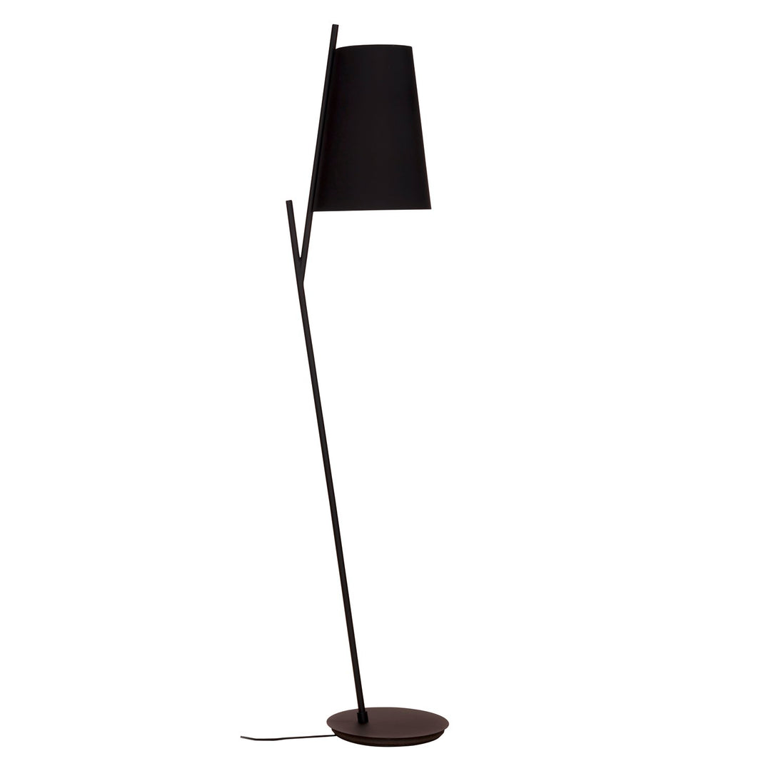1 Light Floor Lamp W/ Black Finish & Black Fabric Shade by Eglo