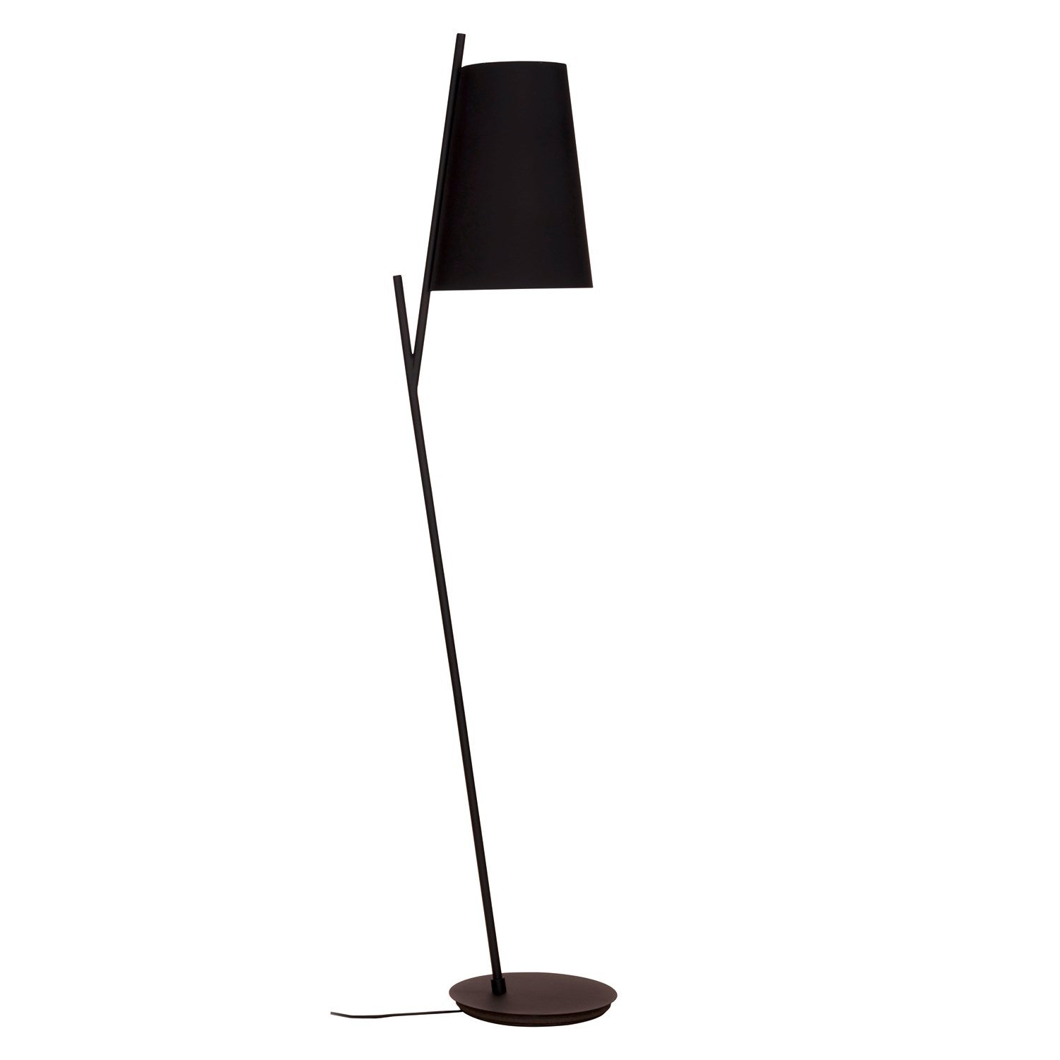 1 Light Floor Lamp W/ Black Finish & Black Fabric Shade by Eglo