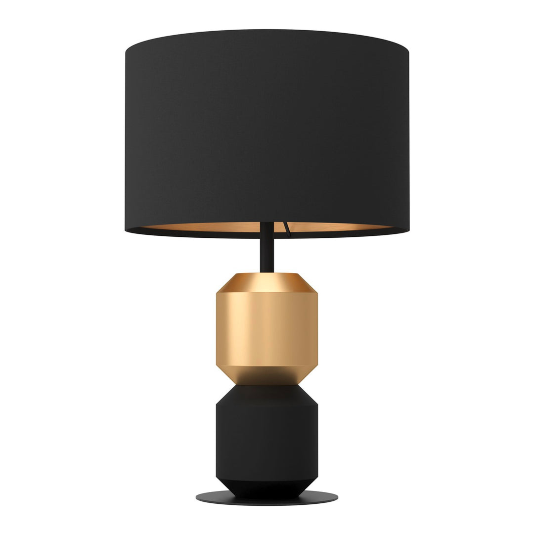 1 Light Table Lamp W/ Black & Brushed Brass Base & Black by Eglo