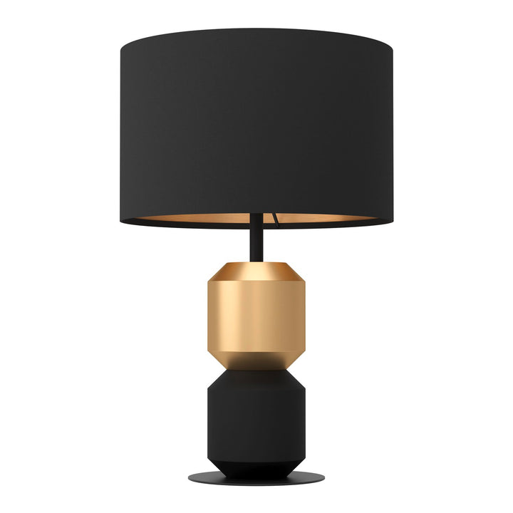 1 Light Table Lamp W/ Black & Brushed Brass Base & Black by Eglo