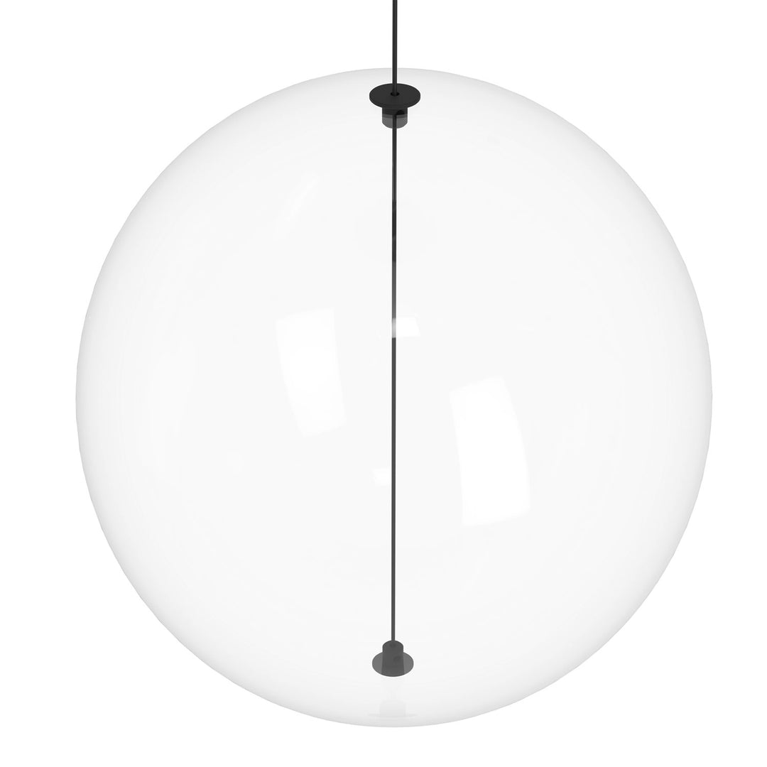 8 Light Led Linear Pendant W/ Black Finish & 15 Clear Glass Shades
