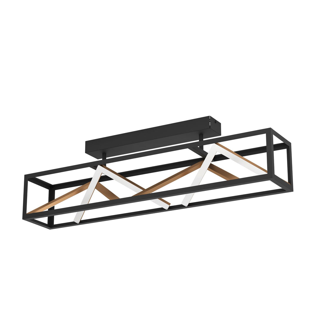 1 Light Led Ceiling Light W/ Black & Gold Finish W/ White Acrylic Diffuser by Eglo