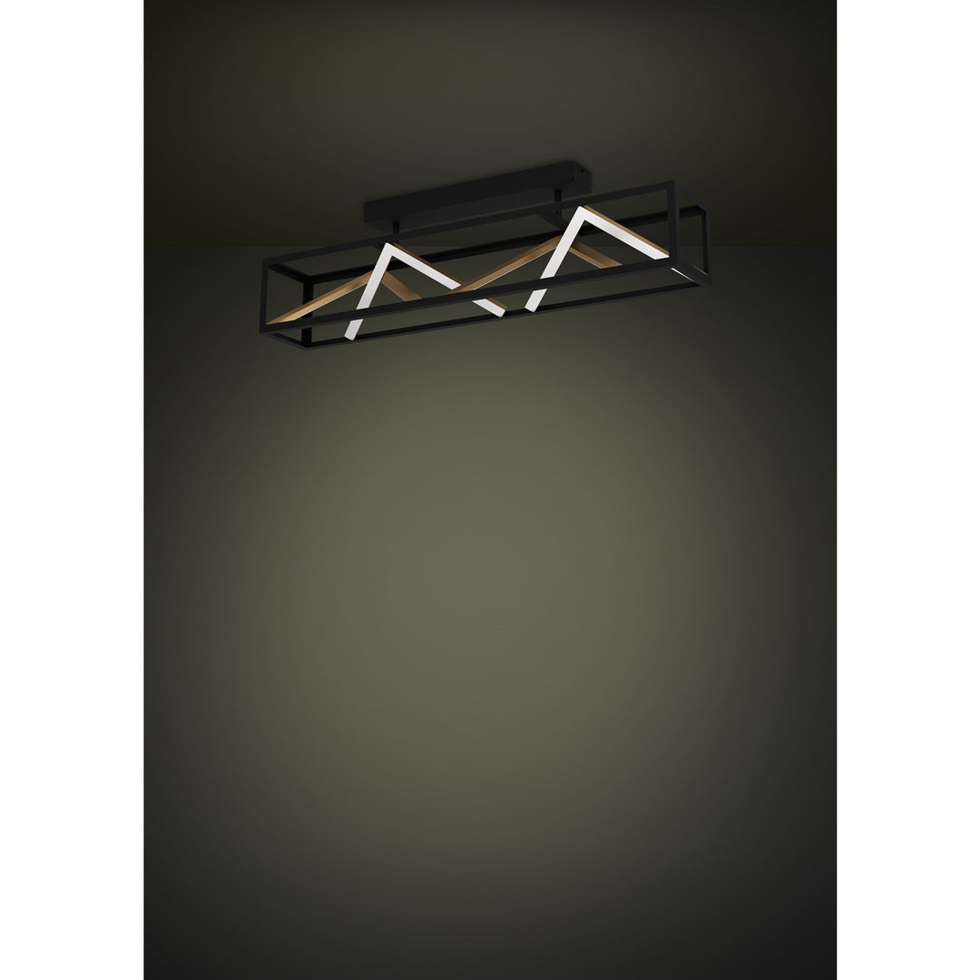 1 Light Led Ceiling Light W/ Black & Gold Finish W/ White Acrylic Diffuser
